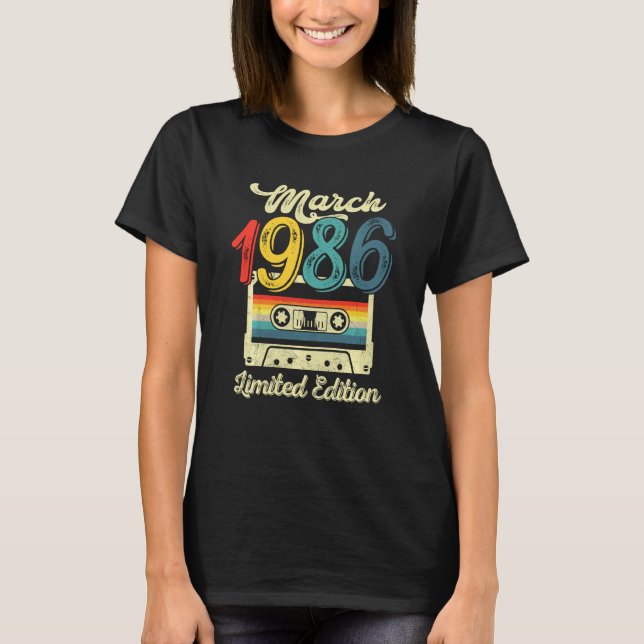 Camiseta Março de 1986 Limited Edition 36 Aniversário Retro (Frente)
