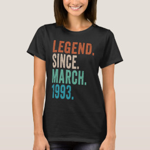 Camiseta Março De 1993 Vintage, 30 Anos, Retro 30 Birthda