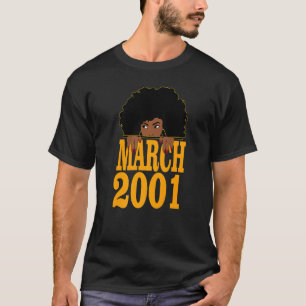 Camiseta Março De 2001 aniversário de 21 anos 21 Anos Mulhe