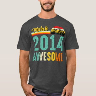 Camiseta Março de 2014 Birthday Gift Shirt Vintage março de