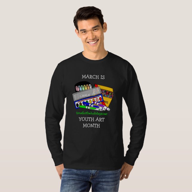 Camiseta Março é Arte Juvenil Mês (Frente Completa)