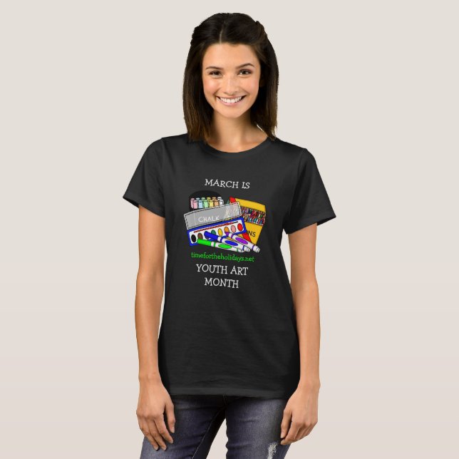 Camiseta Março é Arte Juvenil Mês (Frente Completa)