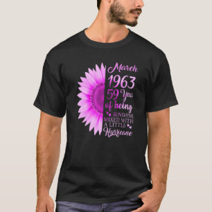 Camiseta Março Girl 1963 59 Anos 59 Anos Aniversário