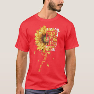 Camiseta Março Girl 1984 Sunflower 38º aniversário 38 anos