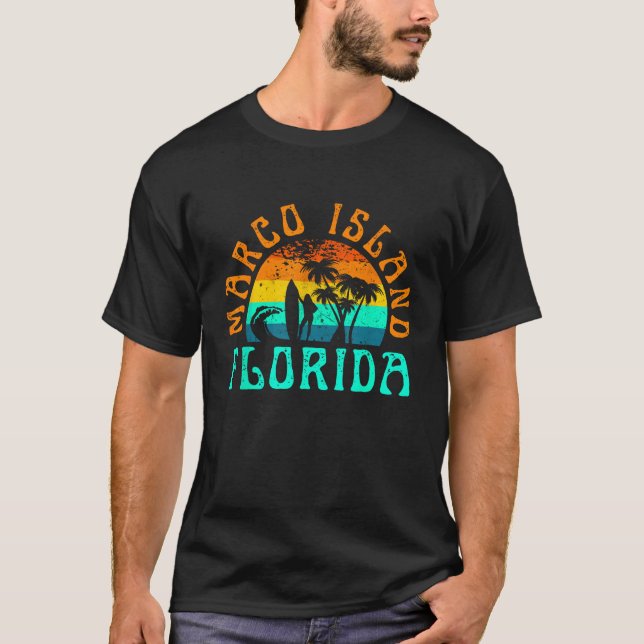 Camiseta Marco Island Beach Florida Surfing Beach Ocean Wav (Frente)