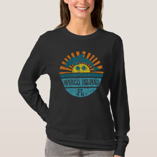 Camiseta Marco Island Florida Beach Dolphin Retro Sunset Vi