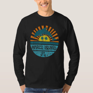 Camiseta Marco Island Florida Beach Dolphin Retro Sunset Vi
