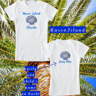Camiseta Marco Island Florida Pretty Mosaic Seashell Name