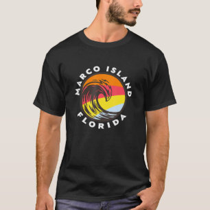 Camiseta Marco Island Flórida Vacinação Souvenir Ocean Wave