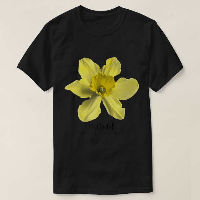 Camiseta Março Nascimento Mês Flor Daffodil vintage T-Shirt (Frente do Design)