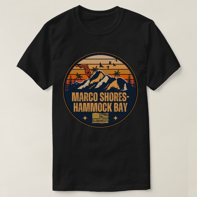 Camiseta Marco Shores-Hammock Bay, Florida (Frente do Design)