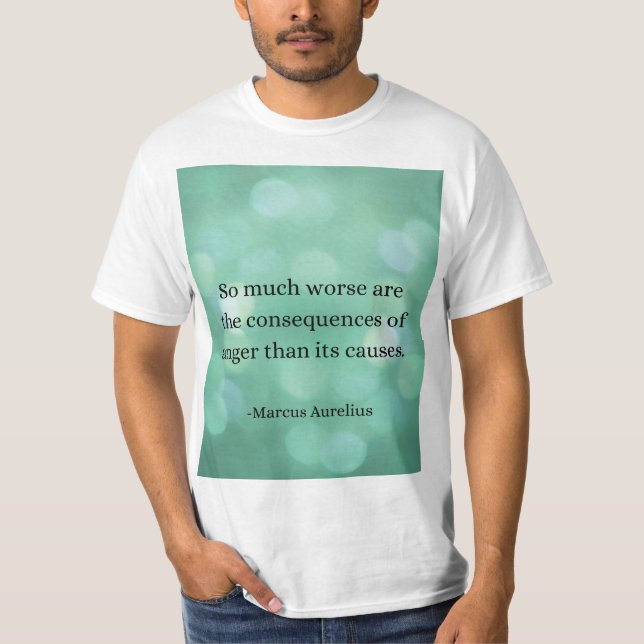 Camiseta Marcus Aurelius: Conquiste a raiva, encontre a paz (Frente)
