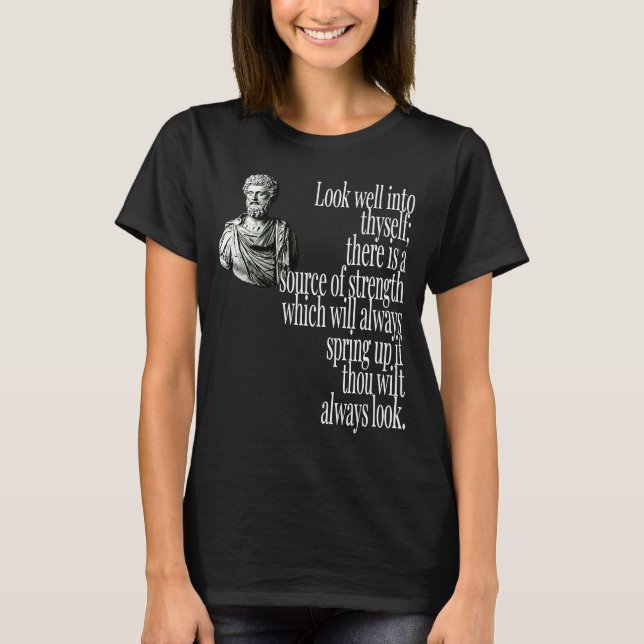 CAMISETA MARCUS AURELIUS FONTE DE FORÇA EM VOCÊ (Frente)