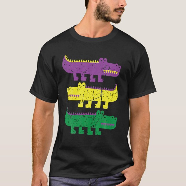 Camiseta Mardi Formando Alligators 3 Alligators Funny Mardi (Frente)