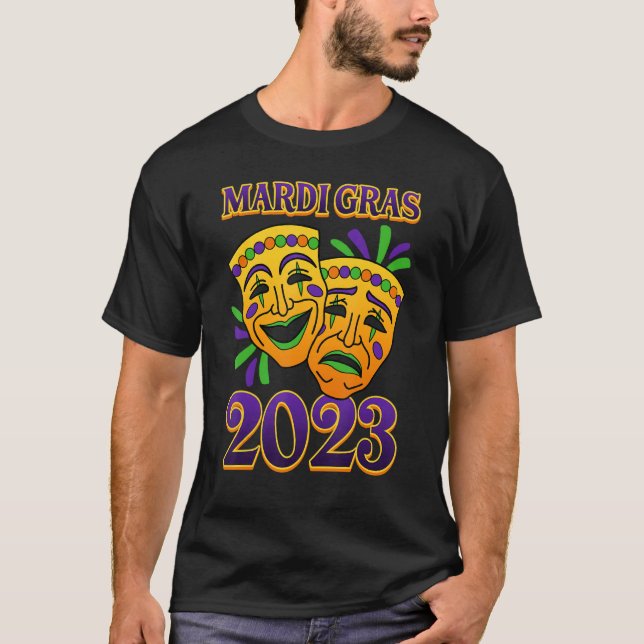 Camiseta Mardi Gras 2023 Costume Party New Orleans Fun Matc (Frente)