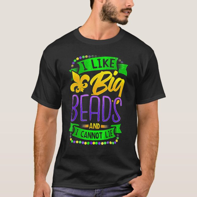 Camiseta Mardi Gras 2023 Eu Gosto De Grandes Miçangas E Não (Frente)