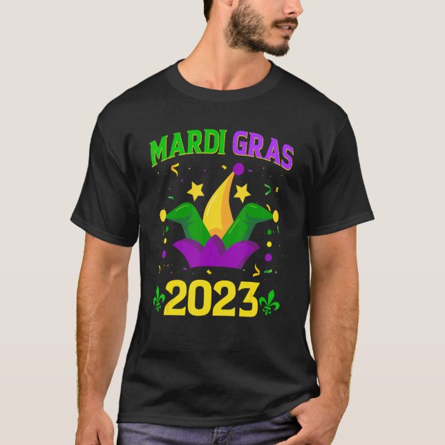 Camiseta Mardi Gras 2023 Homens Mulheres Meninas Máscaras M (Frente)
