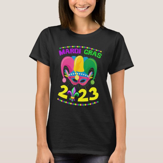 Camiseta Mardi Gras 2023 Jester Outfit New Orleans Carnaval (Frente)