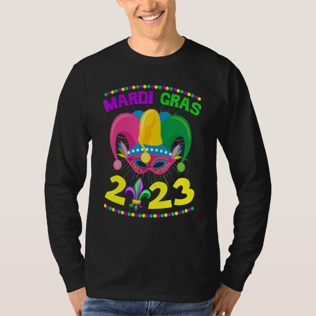 Camiseta Mardi Gras 2023 Jester Outfit New Orleans Carnaval (Frente)