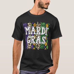 Camiseta Mardi Gras 2023 Mask Miçanga Mardi Gras Costume Ca