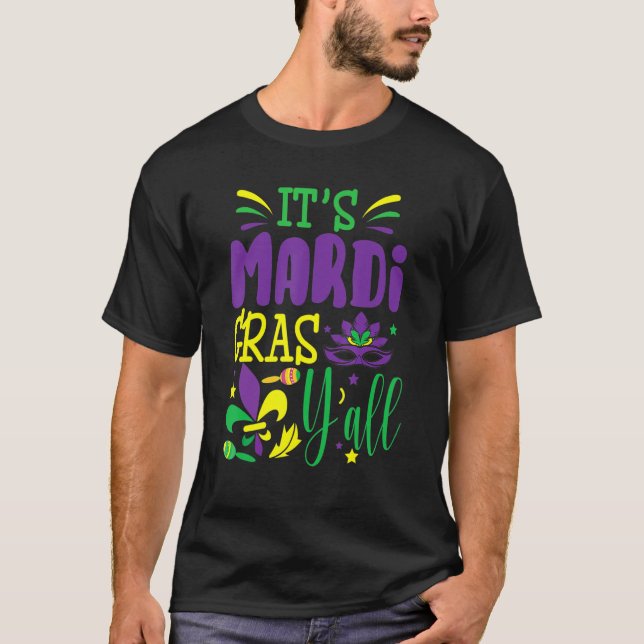 Camiseta Mardi Gras 2023 Unicorn Face Raparigas Máscara (Frente)