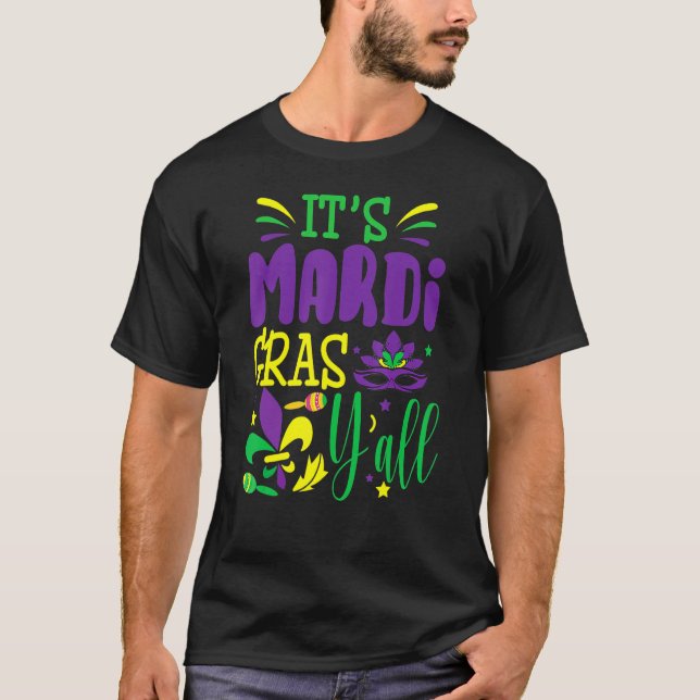 Camiseta Mardi Gras 2023 Unicorn Face Raparigas Máscara (Frente)