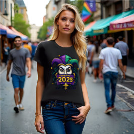 Camiseta Mardi Gras 2025: Penas, Flutuações e Diversão!