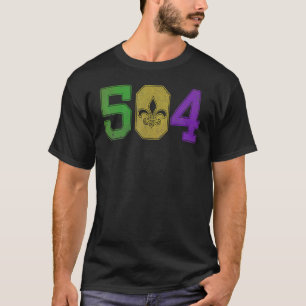 Camiseta Mardi Gras 504 T Shirt Nola New Orleans Louisiana
