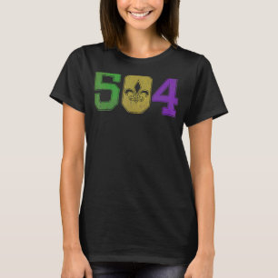 Camiseta Mardi Gras 504 T Shirt Nola New Orleans Louisiana