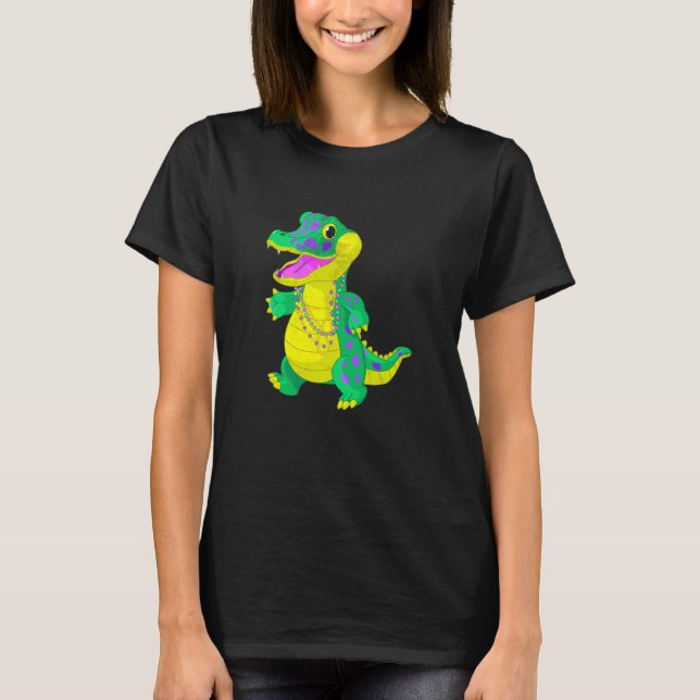 Camiseta Mardi Gras Alligator Beads Festival Parade Party B (Frente)