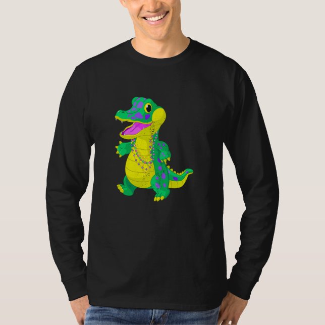Camiseta Mardi Gras Alligator Masquerade Carnival Costume M (Frente)