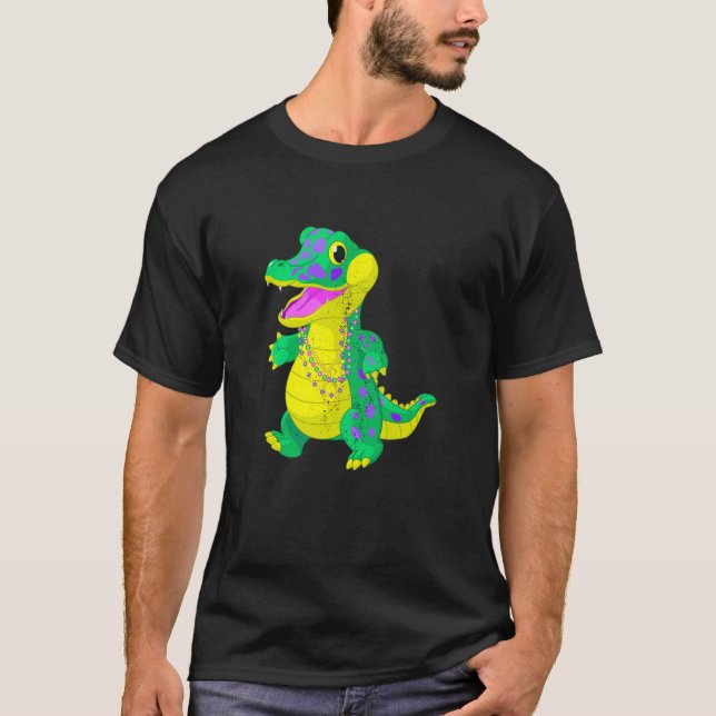 Camiseta Mardi Gras Alligator Masquerade Carnival Costume M (Frente)
