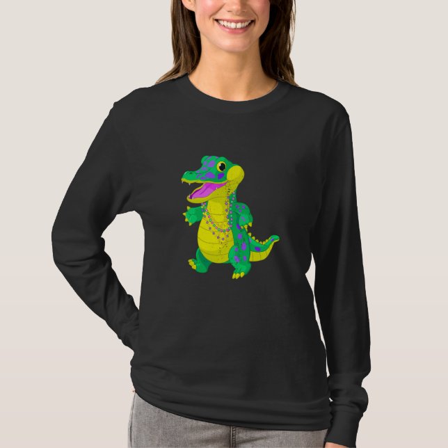 Camiseta Mardi Gras Alligator Masquerade Carnival Costume M (Frente)