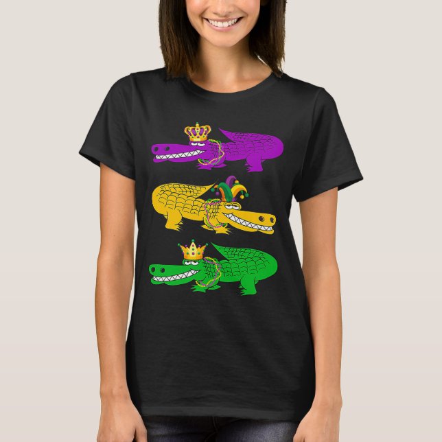 Camiseta Mardi Gras Alligator New Orleans Louisiana Costum (Frente)