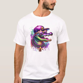 Camiseta Mardi Gras Alligator Party Vibes