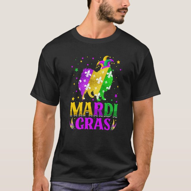 Camiseta Mardi Gras American Eskimo Dog Lover Carnival Jest (Frente)