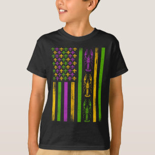 Camiseta Mardi Gras American Flag Fat Terça-feira Nova Orle