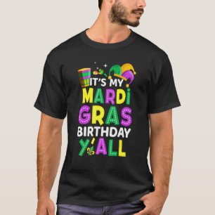 Camiseta Mardi Gras Aniversário É o meu aniversário do Mard
