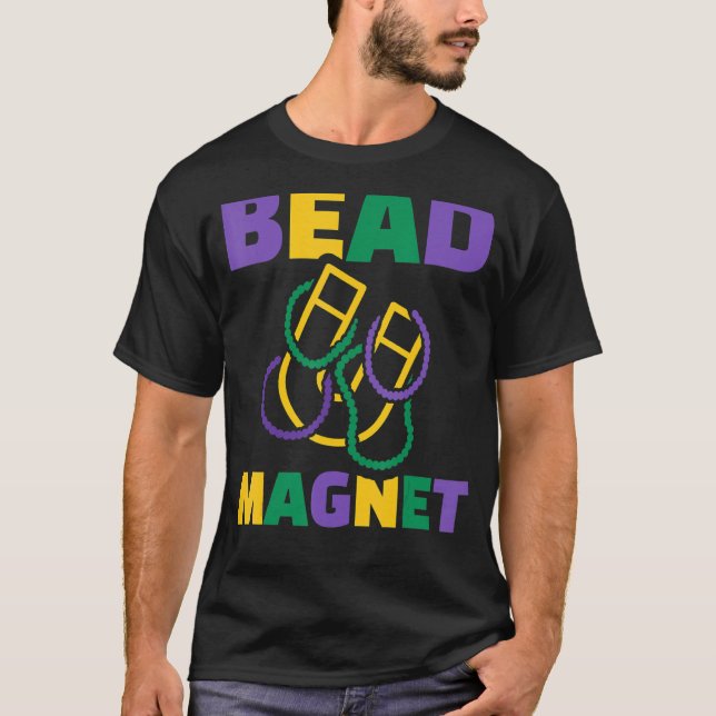 Camiseta Mardi Gras Bead Magnet (Frente)