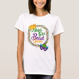 Camiseta Mardi Gras Bead Queen Fat Terça Carnaval