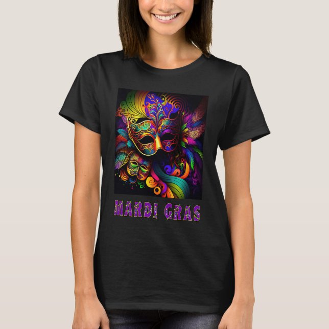 Camiseta Mardi Gras Beautiful Colorful (Frente)