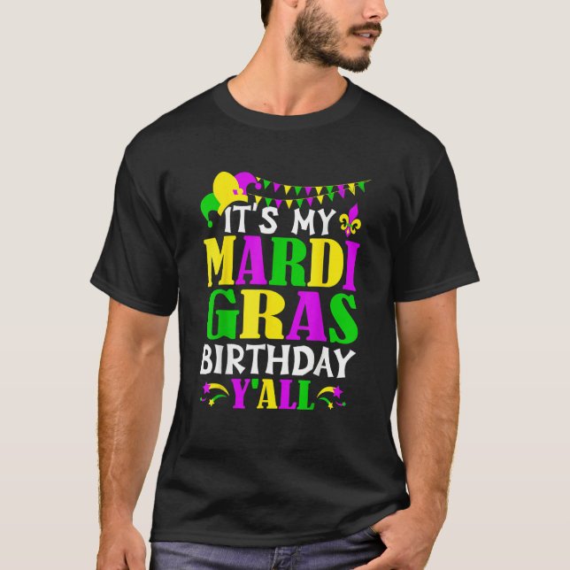 Camiseta Mardi Gras Birthday Costume Its My Mardi Gras Birt (Frente)