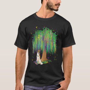 Camiseta Mardi Gras Borzoi Bead Tree Bourbon Street