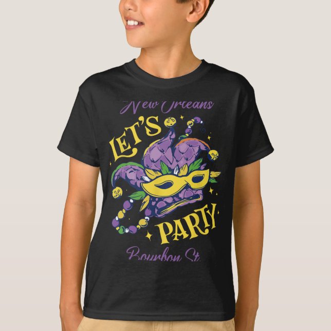 Camiseta Mardi Gras Bourbon Street New Orleans Souvenir Lou (Frente)