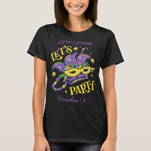 Camiseta Mardi Gras Bourbon Street New Orleans Souvenir Lou (Frente)