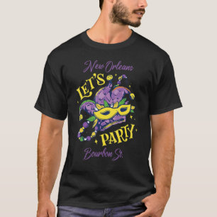 Camiseta Mardi Gras Bourbon Street Nova Orleans Souvenir Lo