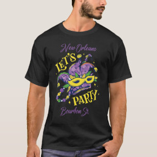Camiseta Mardi Gras Bourbon Street Nova Orleans Souvenir Lo