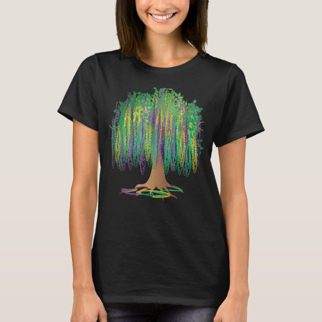 Camiseta Mardi Gras Carnaval Bead Tree Swea (Frente)