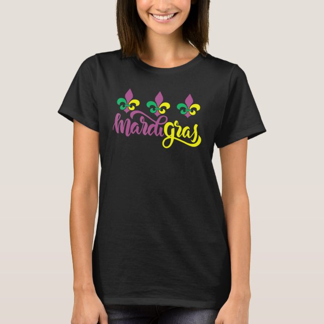 Camiseta Mardi Gras Carnaval de Nova Orleans Fleur De Lis C (Frente)