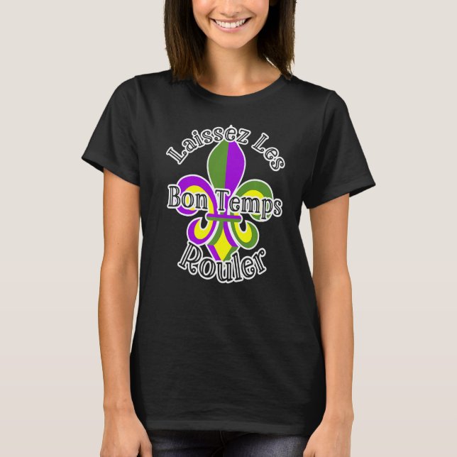 Camiseta Mardi Gras Carnaval Laissez Les Bon Templs New Orl (Frente)